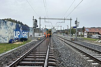 Absaugung Gleisschotter im Gleisbereich