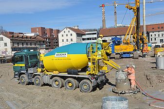 Einbringen von Pfahlbeton in Wallisellen