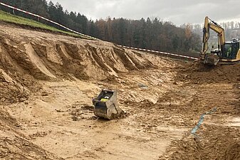 Aushub mit Bagger