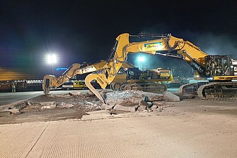 Rückbau Betonplatten im Flughafen Zürich