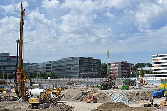 Glattgarten Wallisellen Baustelle für 4 Mehrfamilienhäuser und Gewerbeflächen