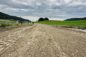Fundatationsschicht nach Bodenstabilisierung.