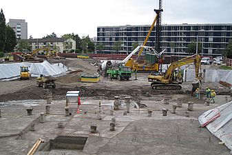 Wohnüberbauung Guggach Baustelle im Überblick